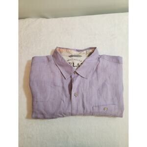 Tommy Bahama 100% Linen Relax Shirt Mens XL Purple Short Sleeve Gorpcore